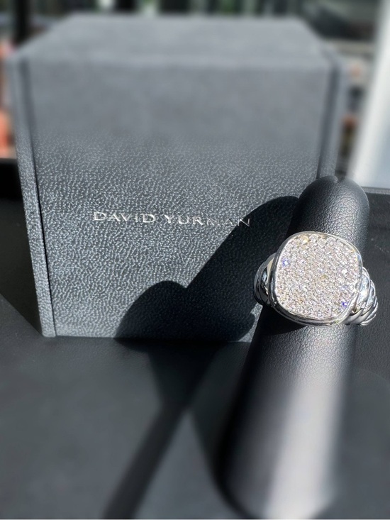 David Yurman Jewelry - Vintage 18k white gold David Yurman Noblesse 0.8CTW Pave Natural Diamond cable
